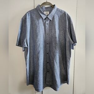 Men's Size XL Wills Blue Short Sleeve Button Down Shirt